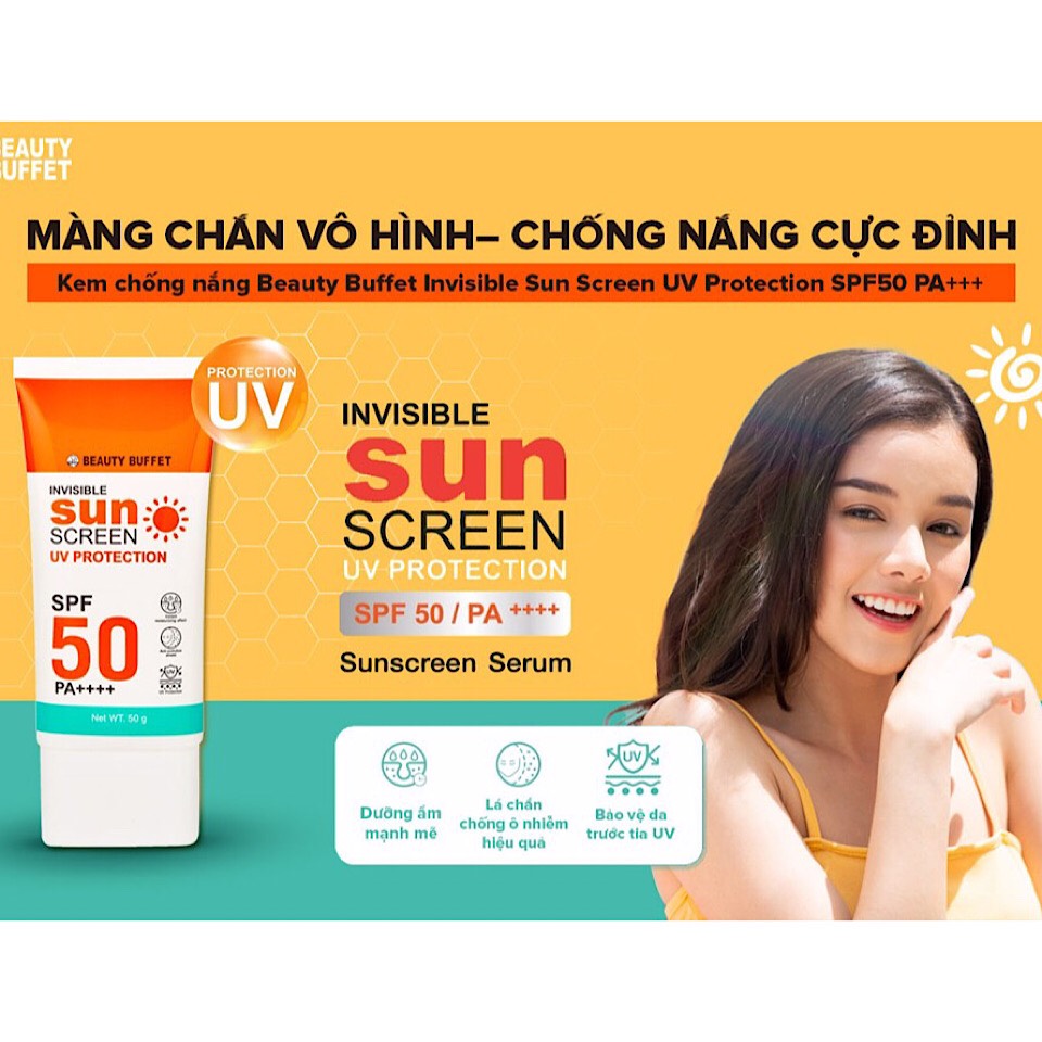 Beauty Buffet Invisible Sunscreen UV Protection SPF 50 PA+